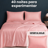 Edredão Fresco de Verão rosa na cama