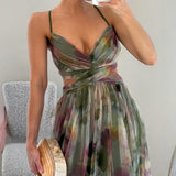 Adelina | Vestido Maxi em Chiffon Aguarela
