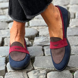 Mocassins Color Block Azul-Marinho