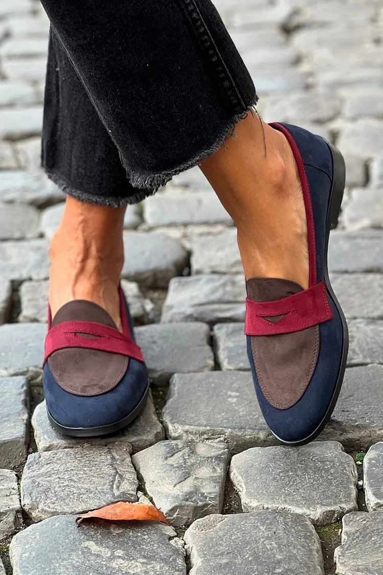 Mocassins Color Block Azul-Marinho