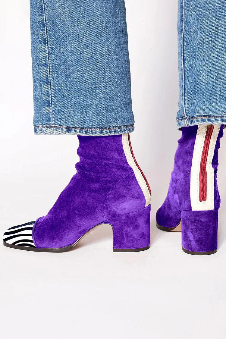 Cecília | Botins Estampados em Violeta