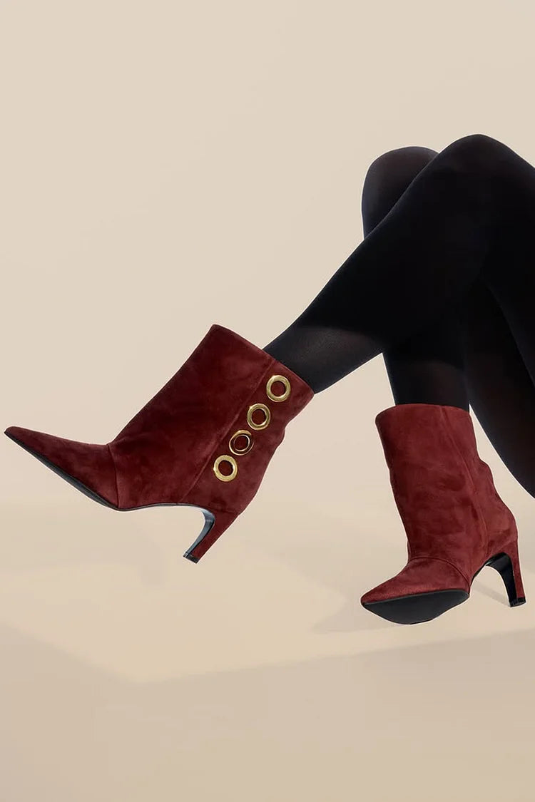 Perpétua | Botas de Bico Fino Bordô