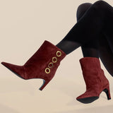 Perpétua | Botas de Bico Fino Bordô