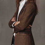 Francisca | Blazer Espinha de Peixe com Detalhes Estampados