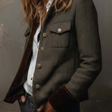 Bella | Blazer Vintage Espinha de Peixe com Debruns