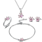 Conjunto Patinha Ouro Rosa — 4 Peças com Coração em Zircónia
