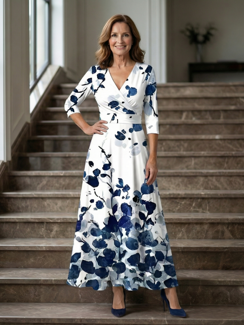 Luna | Vestido Maxi Floral Cruzado