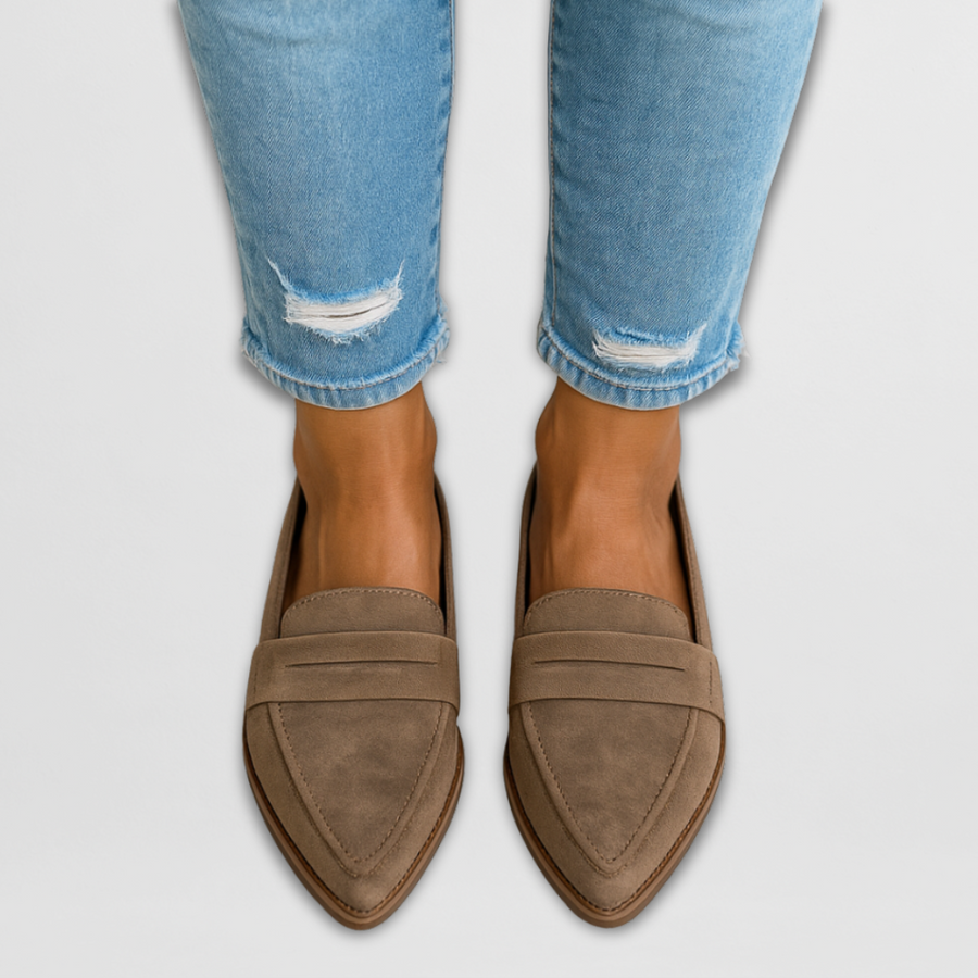 Andresa – Mocassins de camurça macia para mulher