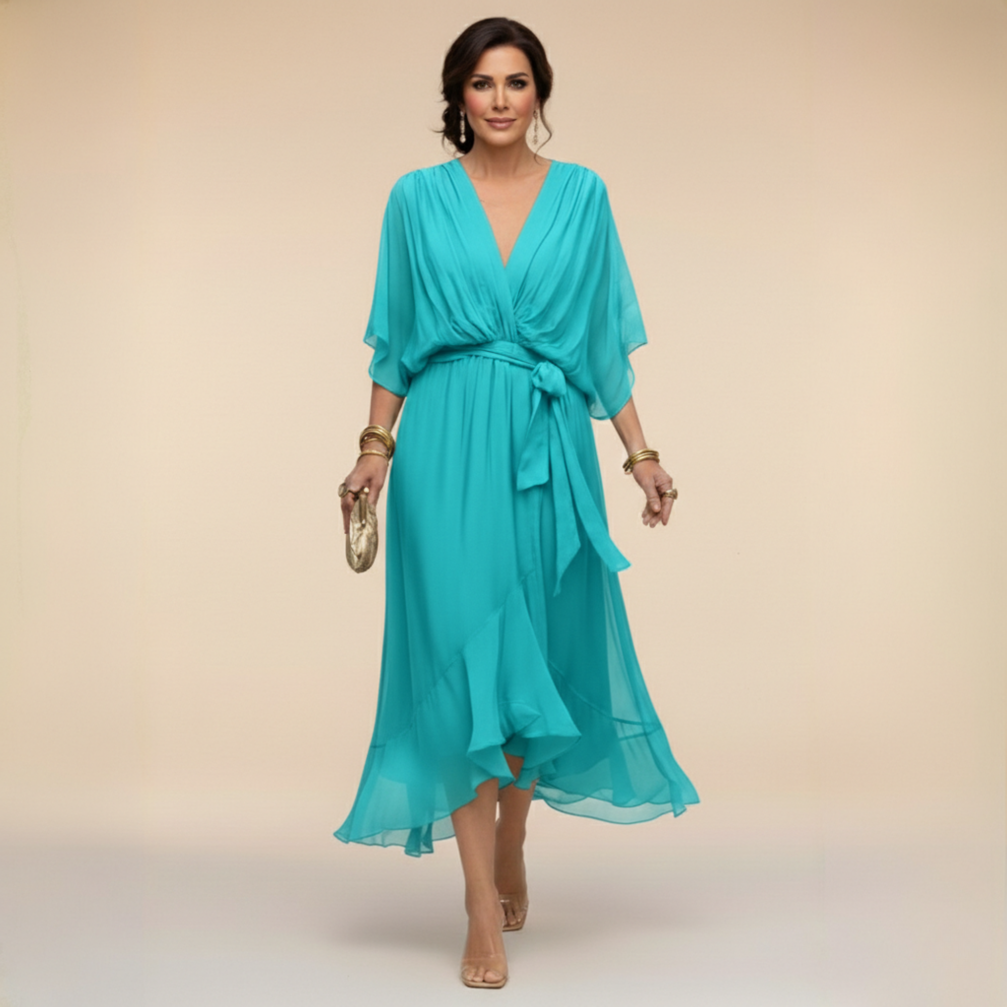 Rebeca | Vestido Midi com Decote em V