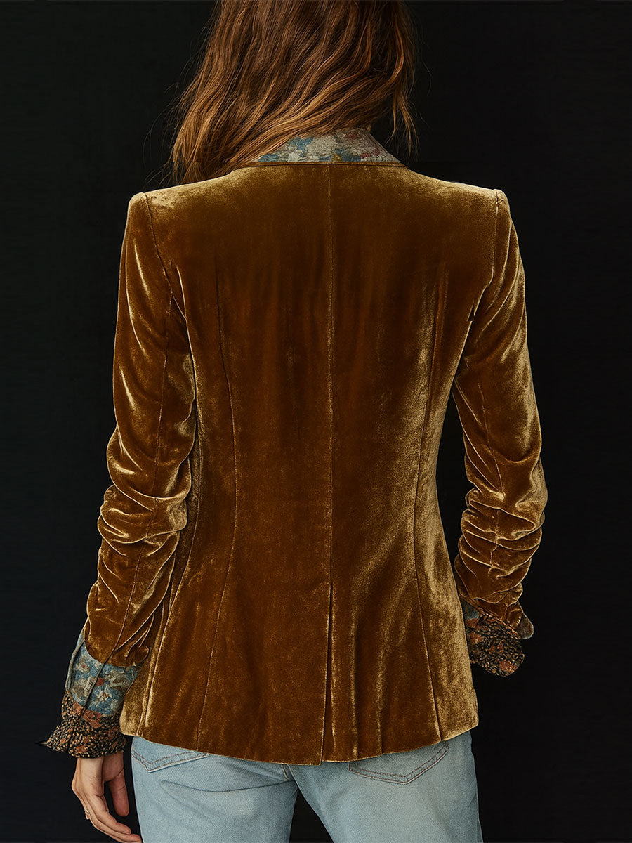 Ana | Blazer Patchwork com Estampado Floral