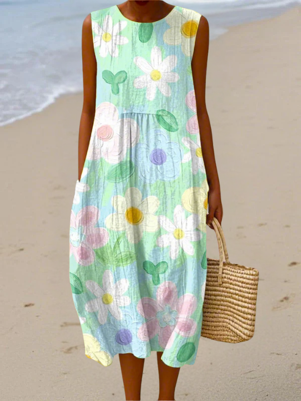 Madalena™ | Vestido Midi Pastel Florido