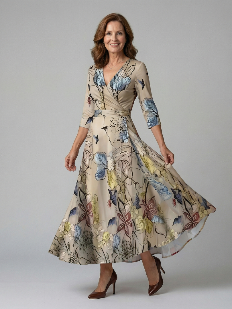 Luna | Vestido Maxi Floral Cruzado