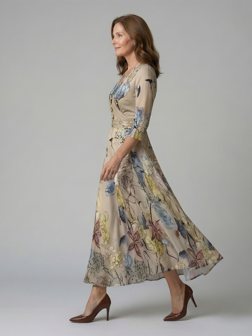 Luna | Vestido Maxi Floral Cruzado