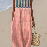 Lara™ | Vestido Midi Pastel às Riscas
