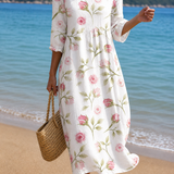 Cláudia™ | Vestido Midi Estampado