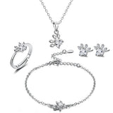 Conjunto Patinha Ouro Rosa — 4 Peças com Coração em Zircónia
