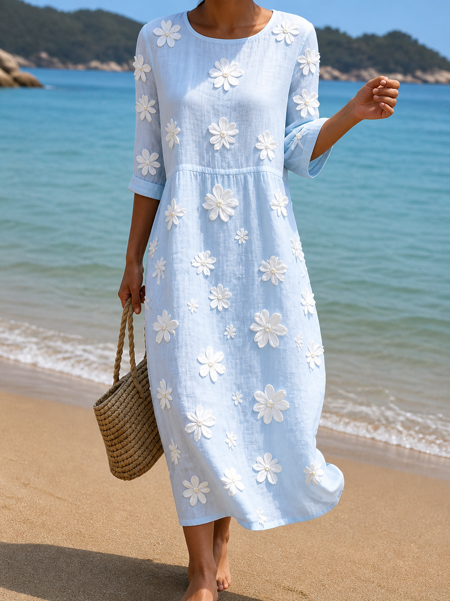 Sílvia™ | Vestido Midi Estampado