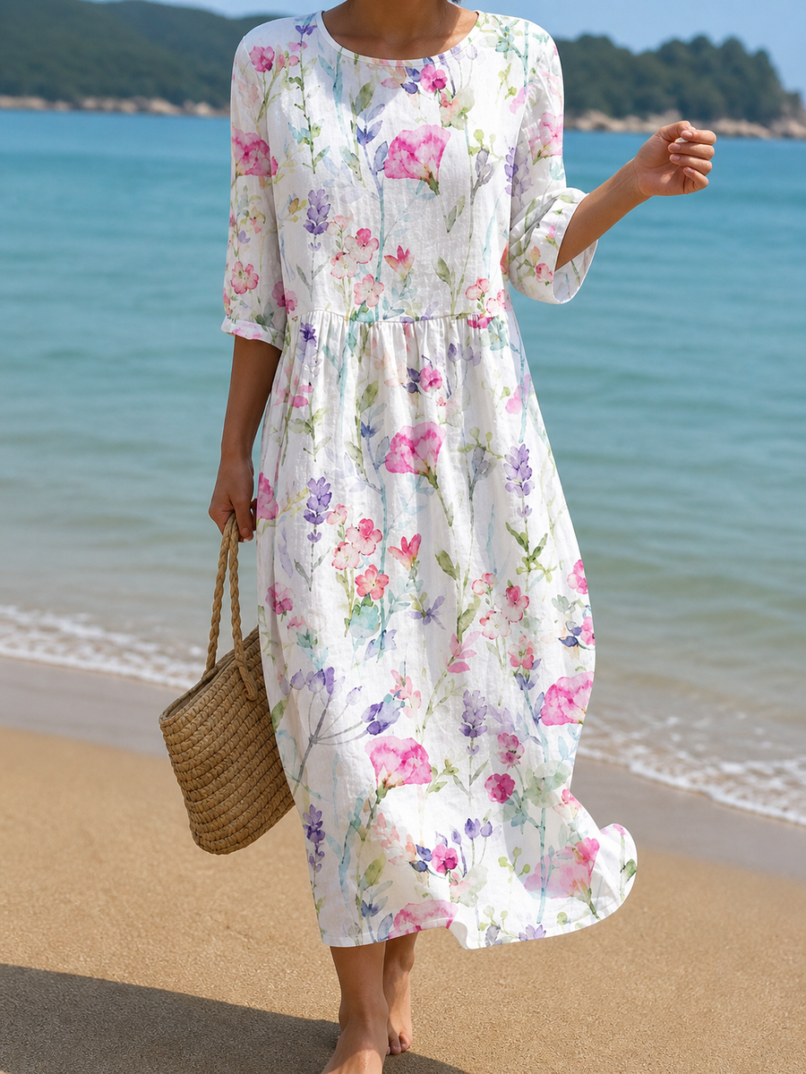 Iria™ | Vestido Midi Estampado