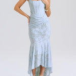 Natacha | Vestido Midi em Renda com Cauda Sereia