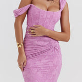 Natacha | Vestido Midi em Renda com Cauda Sereia
