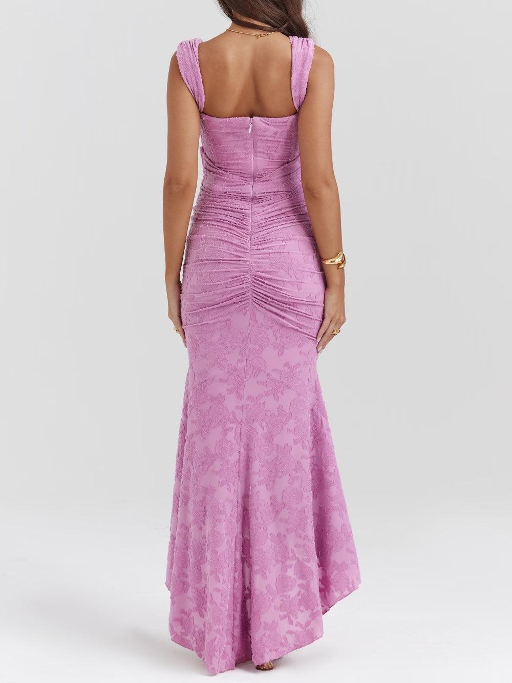 Natacha | Vestido Midi em Renda com Cauda Sereia