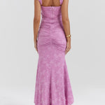 Natacha | Vestido Midi em Renda com Cauda Sereia