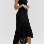Natacha | Vestido Midi em Renda com Cauda Sereia