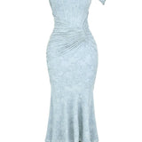 Natacha | Vestido Midi em Renda com Cauda Sereia
