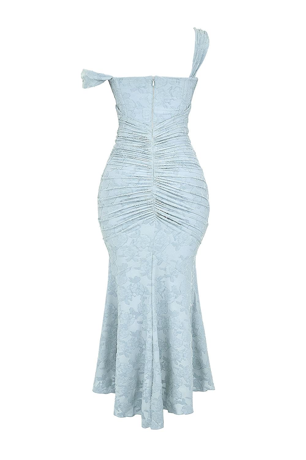 Natacha | Vestido Midi em Renda com Cauda Sereia
