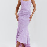 Natacha | Vestido Midi em Renda com Cauda Sereia