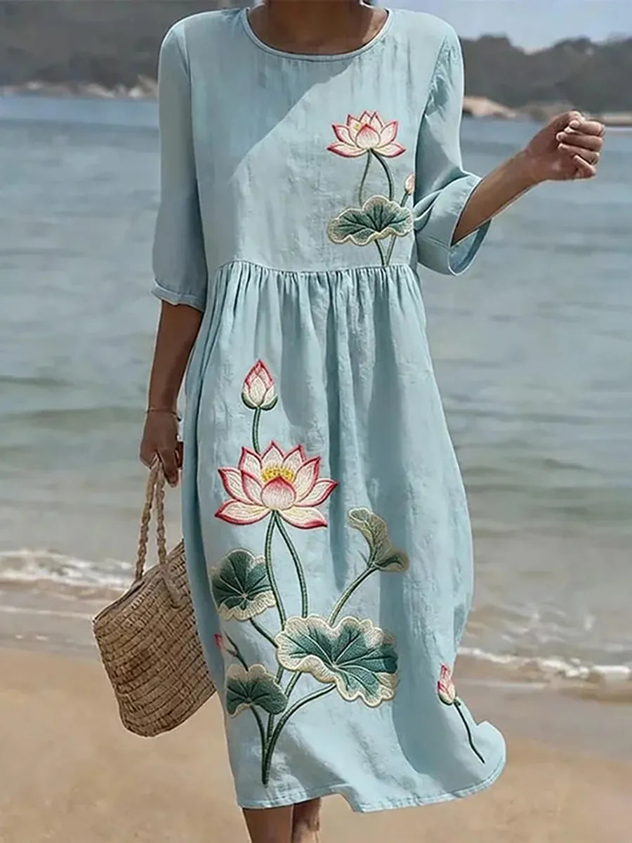 Olívia™ | Vestido Midi Estampado
