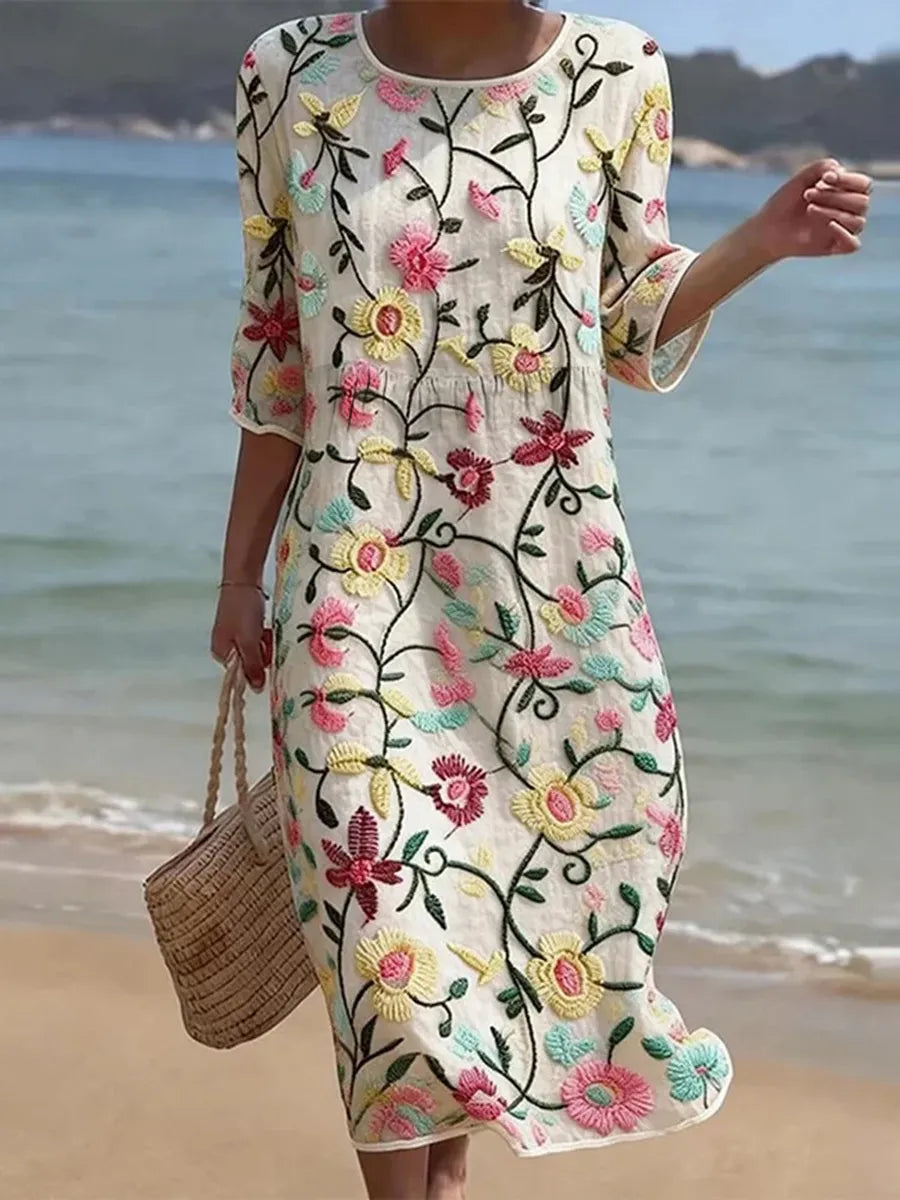 Vitória™ | Vestido Midi Estampado