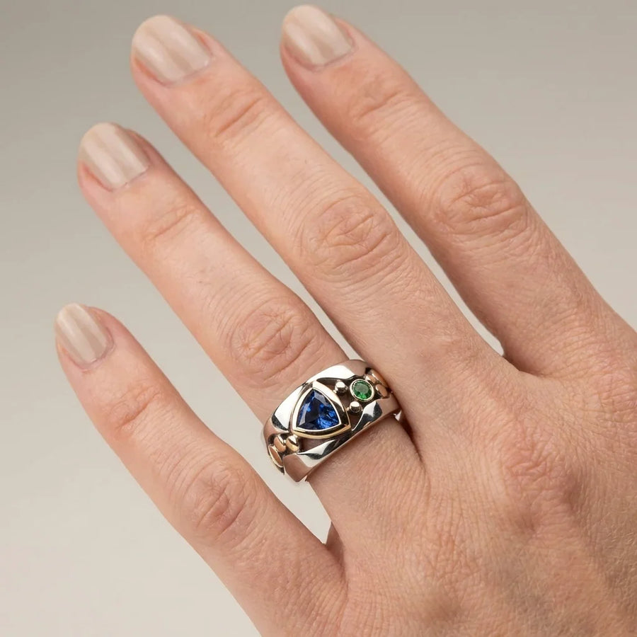 Anel Safira Bicolor