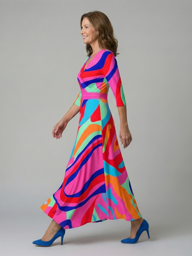 Luna | Vestido Maxi Floral Cruzado