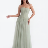 Vestido longo tomara que caia com corpete