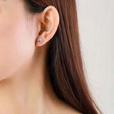 Puces d'oreilles Patte de chien en argent sterling – Avec oxydes de zirconium scintillants
