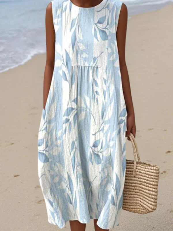 Bianca™ | Vestido Midi com Estampado de Folhas