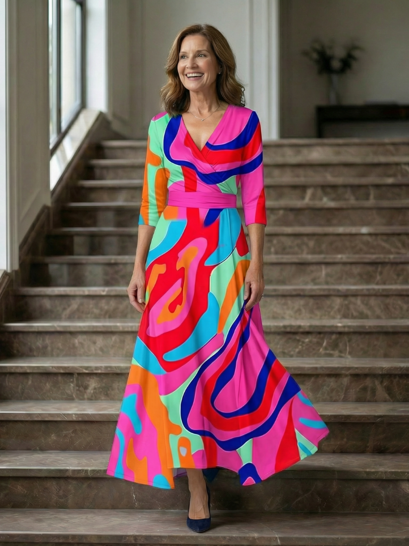 Luna | Vestido Maxi Floral Cruzado