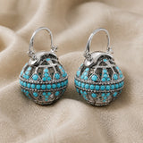 Brincos Pendentes Esfera Turquesa