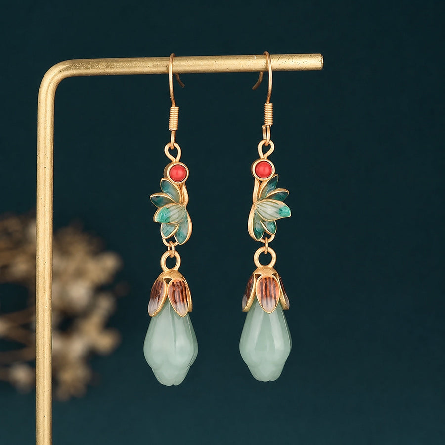 Brincos Flor de Jade