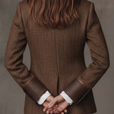Francisca | Blazer Espinha de Peixe com Detalhes Estampados