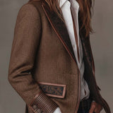 Francisca | Blazer Espinha de Peixe com Detalhes Estampados