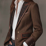 Francisca | Blazer Espinha de Peixe com Detalhes Estampados