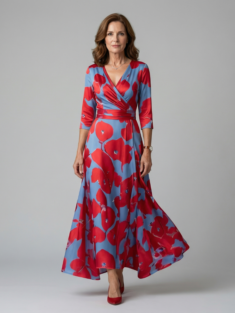 Luna | Vestido Maxi Floral Cruzado
