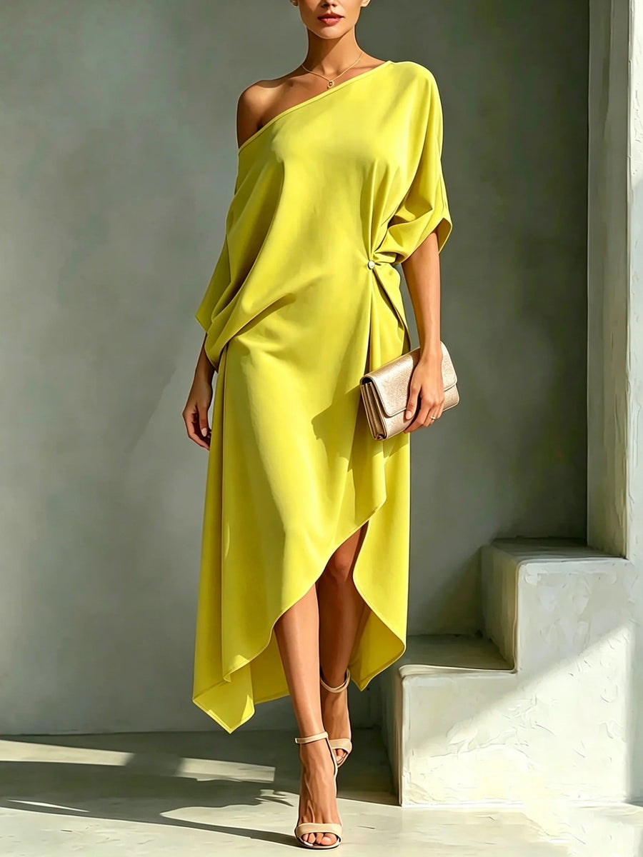 Sabina | Vestido Midi com Decote Quadrado