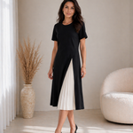 Leila | Vestido Midi com Painel Entrelaçado