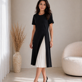 Leila | Vestido Midi com Painel Entrelaçado