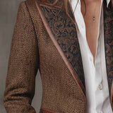 Francisca | Blazer Espinha de Peixe com Detalhes Estampados