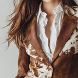 Alessia | Blazer Vintage com Padrão Vaca