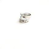 Bague réglable patte & cœur torsadés – Acier inoxydable